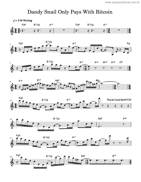 Partitura da música Dandy Snail Only Pays With Bitcoin