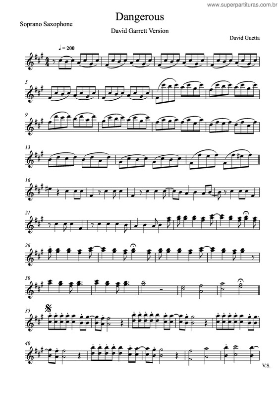 Partitura da música Dangerous v.3