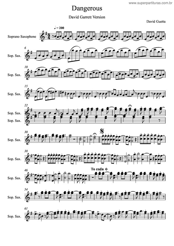 Partitura da música Dangerous v.4