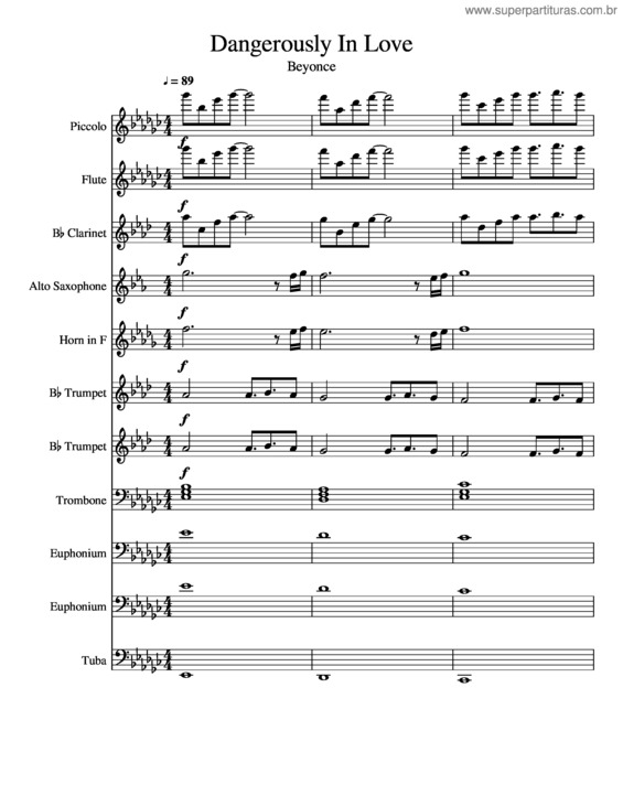 Partitura da música Dangerously In Love – Beyoncé