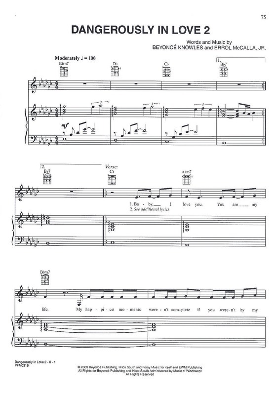 Partitura da música Dangerously In Love 2 v.2