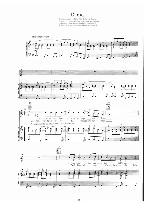 Partitura da música Daniel v.2