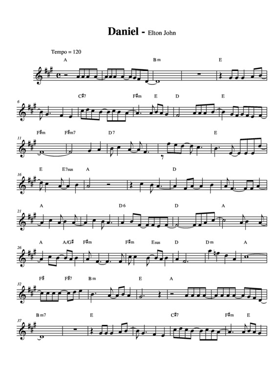 Partitura da música Daniel v.4