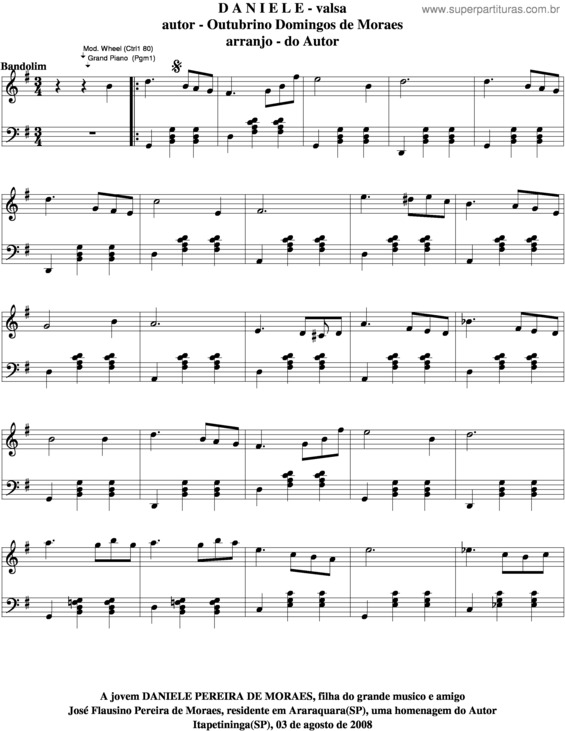 Partitura da música Daniele v.4