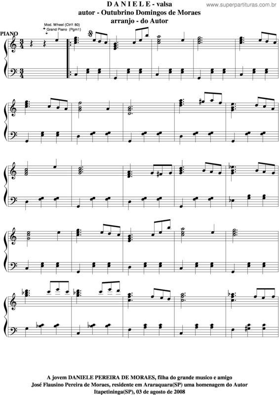 Partitura da música Daniele v.5