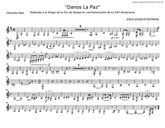 Partitura da música Danos La Paz – Jesús Joaquín Espinosa De Los Monteros Pérez v.2