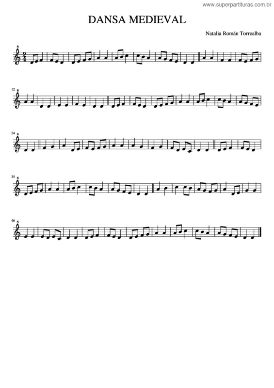 Partitura da música Dansa Medieval
