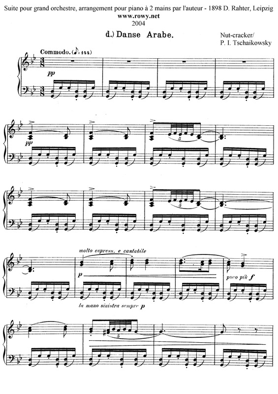 Partitura da música Danse Arabe (The Nutcracker Suite)