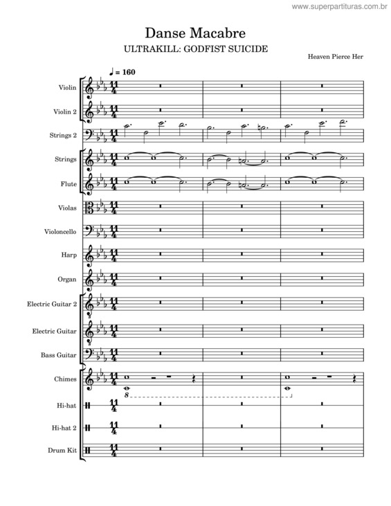 Partitura da música Danse Macabre – Ultrakill