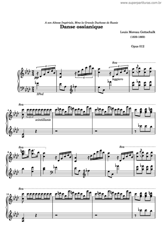 Partitura da música Danse ossianique