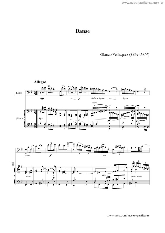 Partitura da música Danse