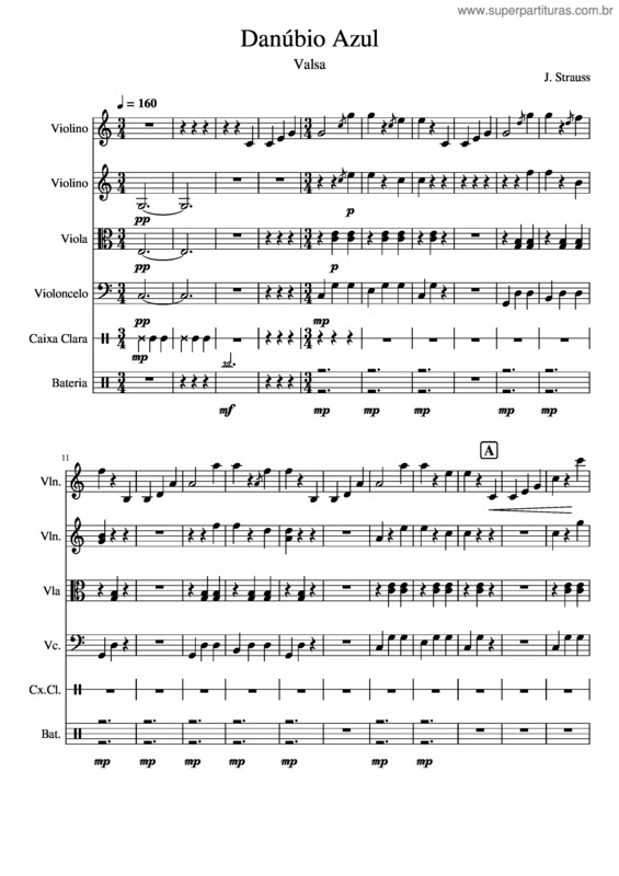 Partitura da música Danubio Azul  3