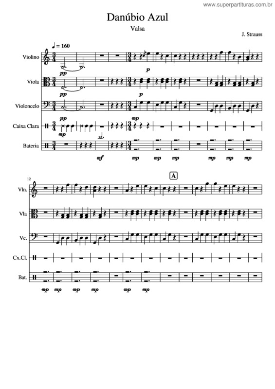 Partitura da música Danubio Azul  Sem Violin