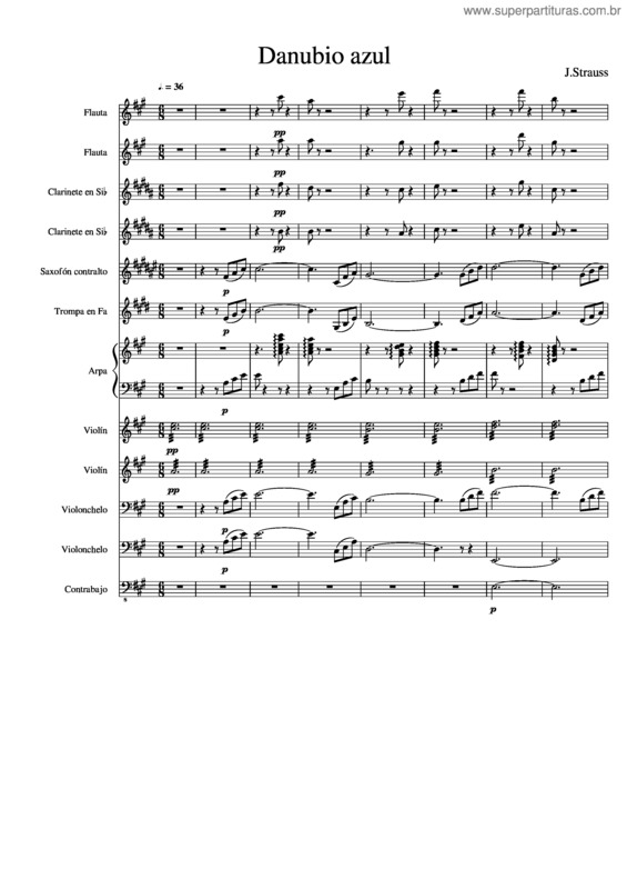Partitura da música Danubio Azul 1