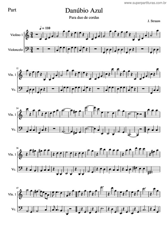 Partitura da música Danúbio Azul Danbio Azul For Trio–Part