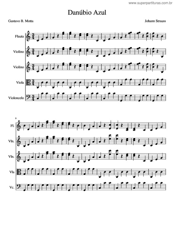 Partitura da música Danúbio Azul v.14