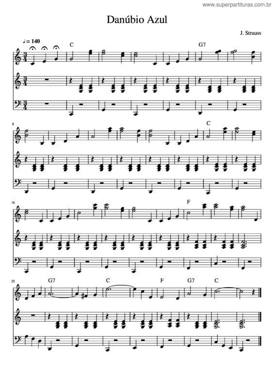 Partitura da música Danúbio Azul v.15
