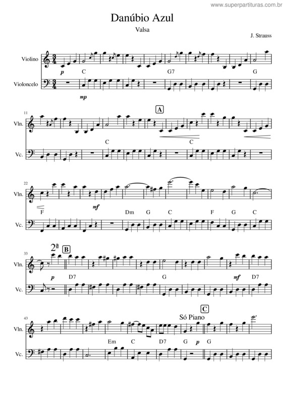 Partitura da música Danubio Azul v.19