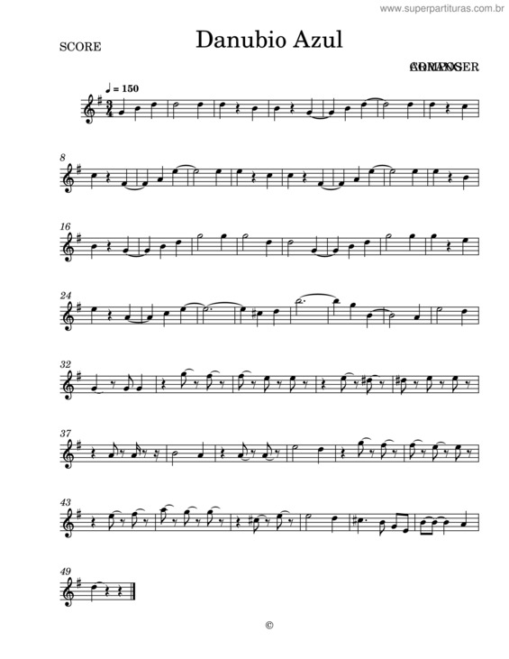 Partitura da música Danubio Azul v.22