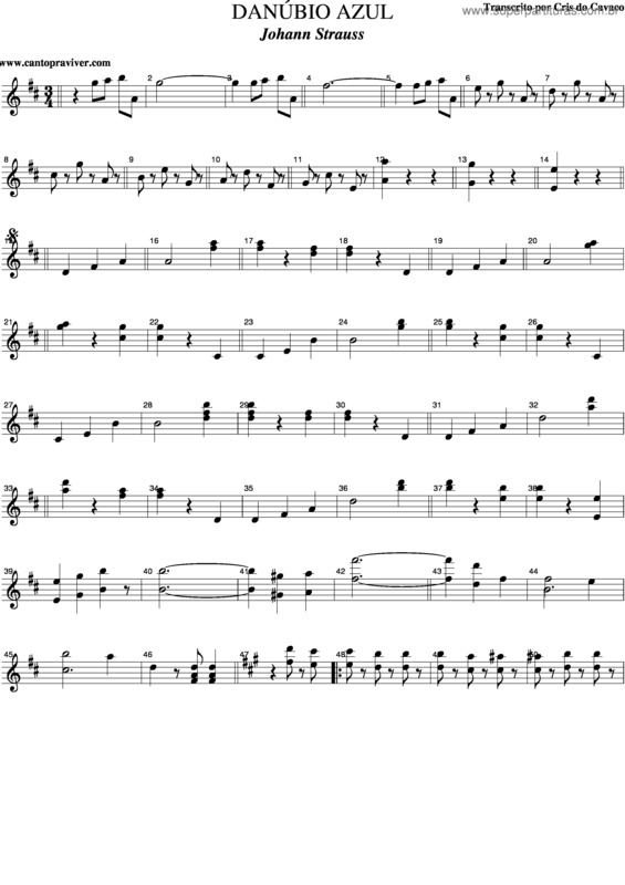 Partitura da música Danúbio Azul v.5