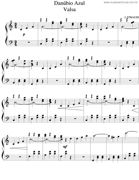 Partitura da música Danúbio Azul v.6