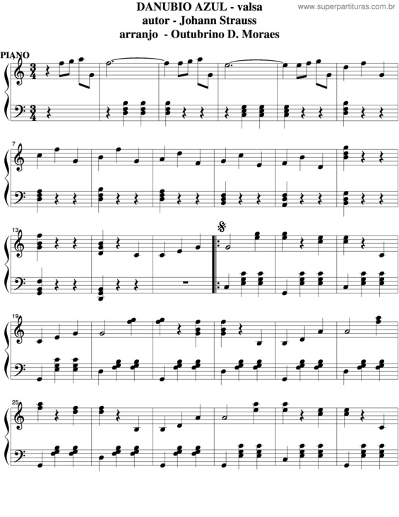 Partitura da música Danúbio Azul v.7