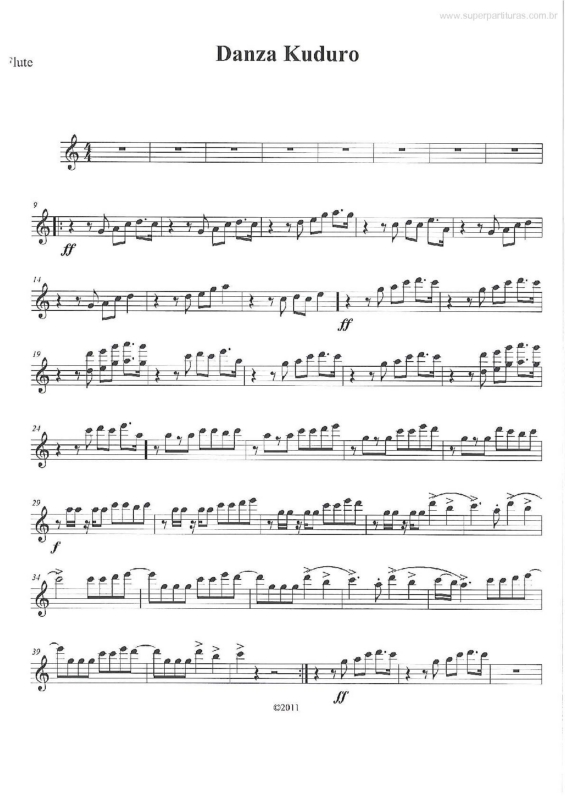 Partitura da música Danza Kuduro v.2