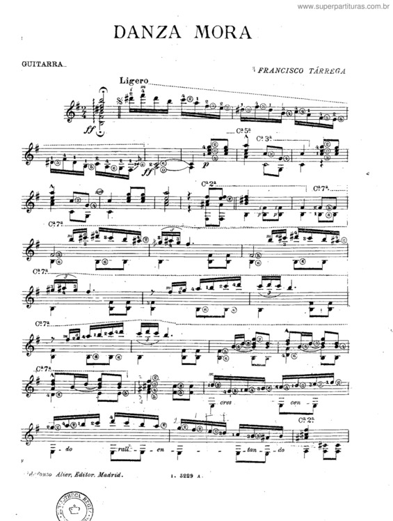 Partitura da música Danza Mora v.3