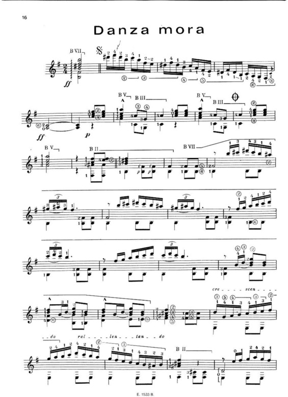 Partitura da música Danza Mora v.4