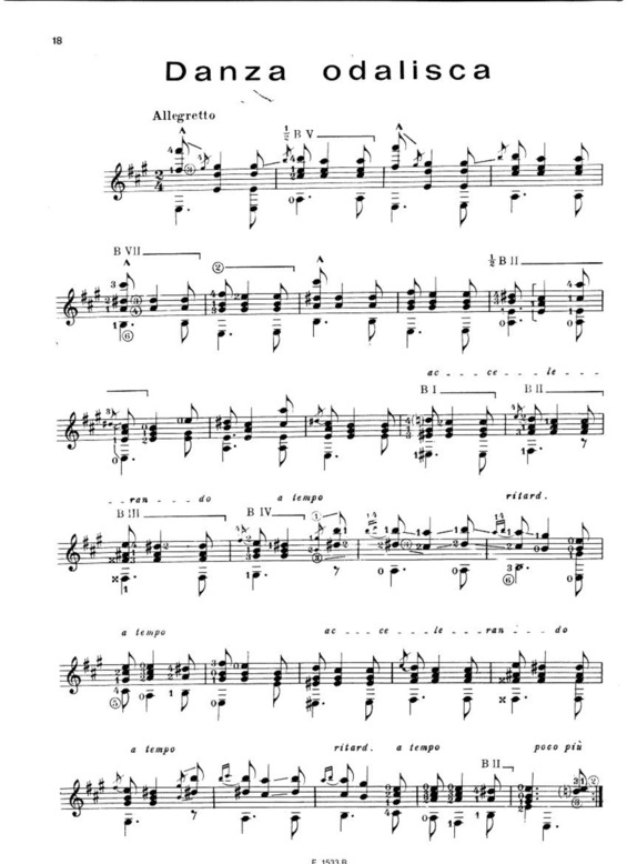 Partitura da música Danza Odalisca