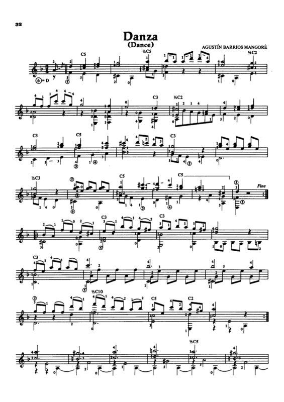 Partitura da música Danza