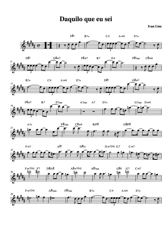 Partitura da música Daquilo Que Eu Sei v.2