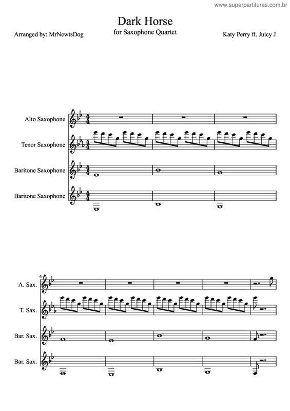 Partitura da música Dark Horse v.2