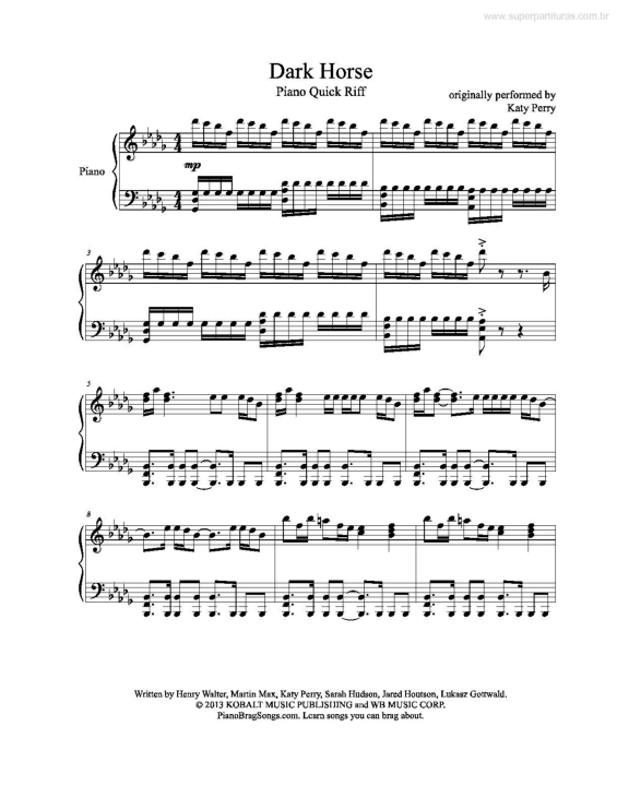 Partitura da música Dark Horse