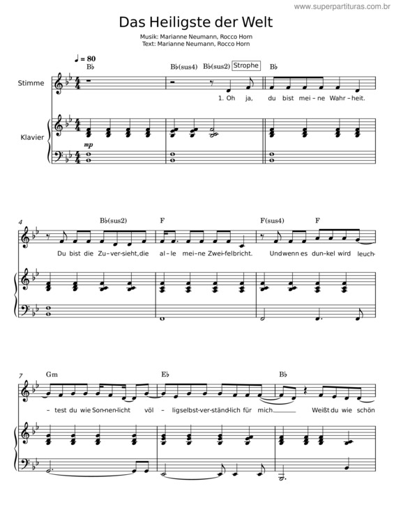 Partitura da música Das Heiligste Der Welt