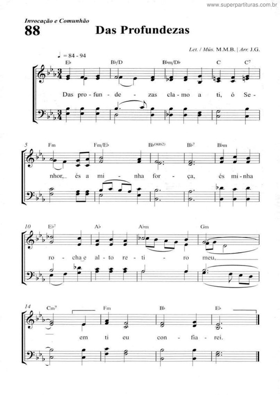 Partitura da música Das Profundezas