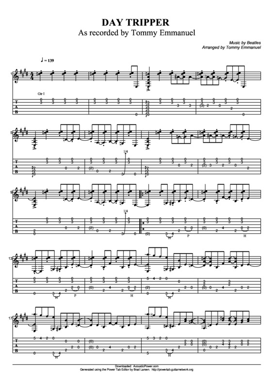 Partitura da música Day Tripper v.5