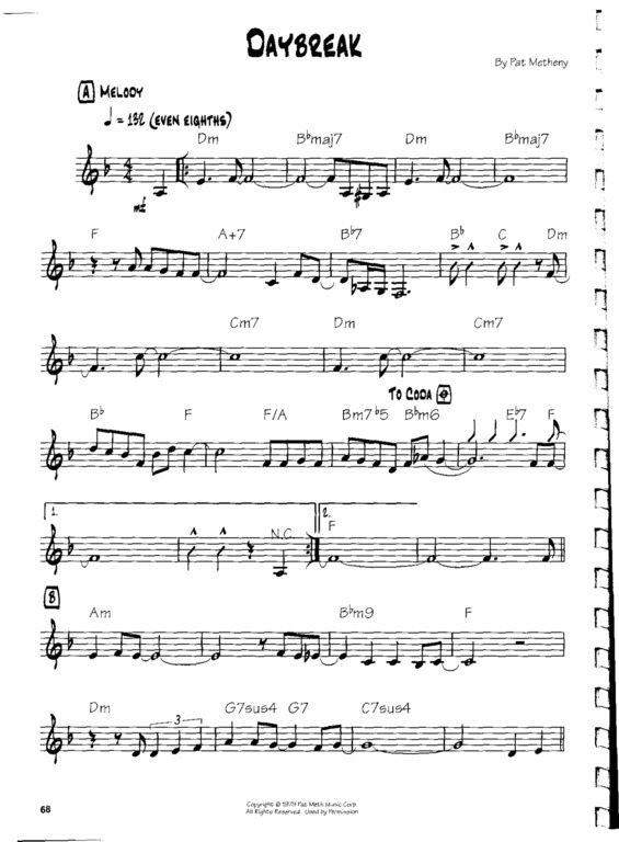 Partitura da música Daybreak