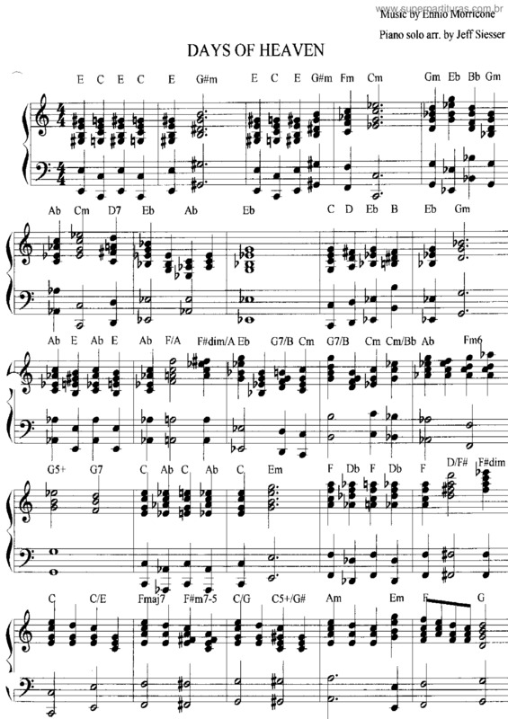 Partitura da música Days Of Heaven