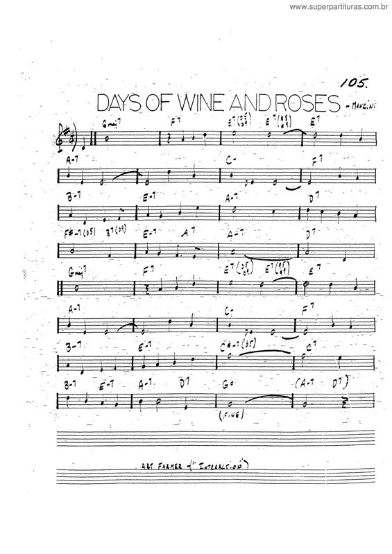 Partitura da música Days Of Wine Androses