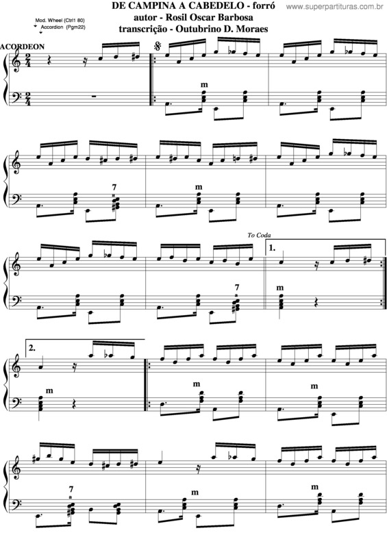 Partitura da música De Campina A Cabedelo v.4