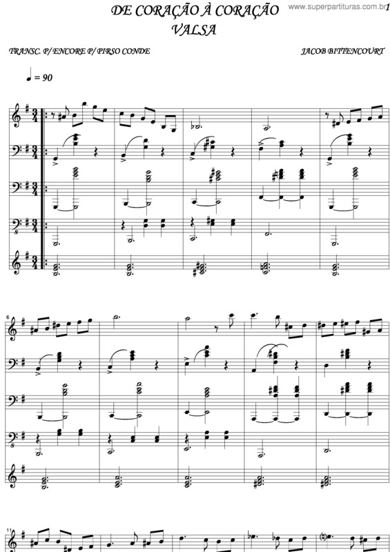 Partitura da música De Coração À Coração v.3