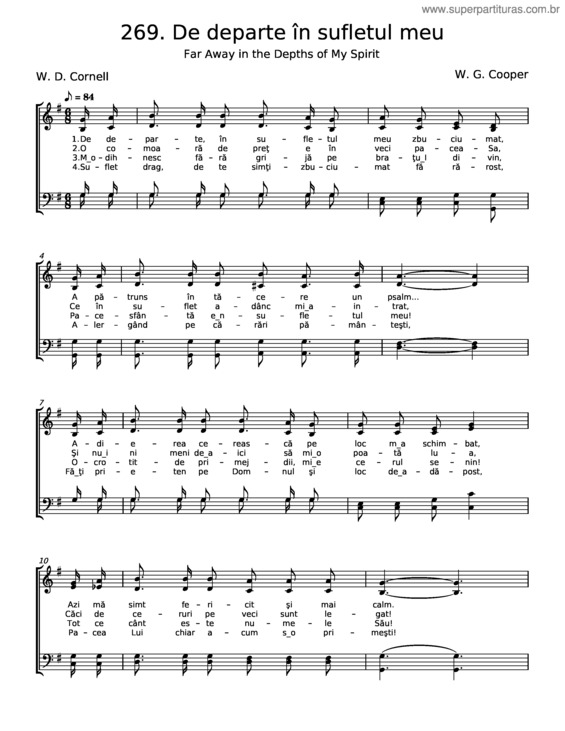 Partitura da música De Departe În Sufletul Meu – W. G. Cooper
