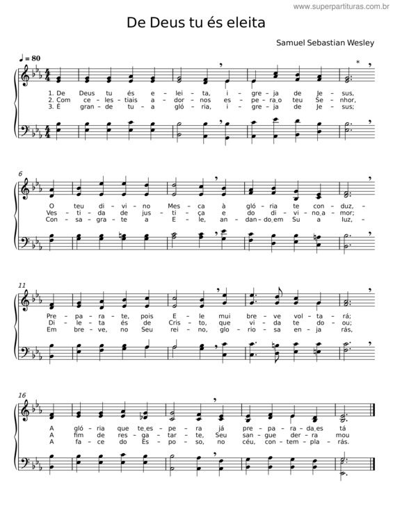 Partitura da música De Deus Tú És Eleita v.6