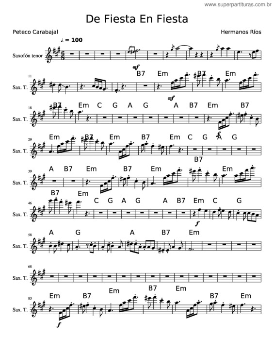 Partitura da música De Fiesta En Fiesta v.3