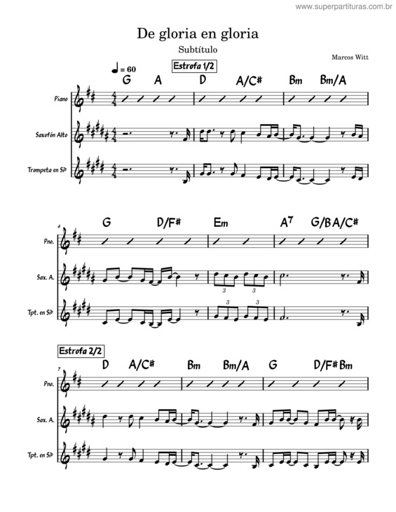 Partitura da música De Gloria En Gloria v.2