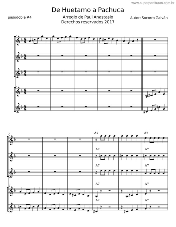 Partitura da música De Huetamo A Pachuca
