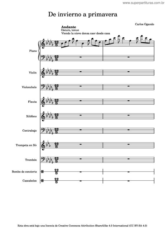 Partitura da música De Invierno A Primavera