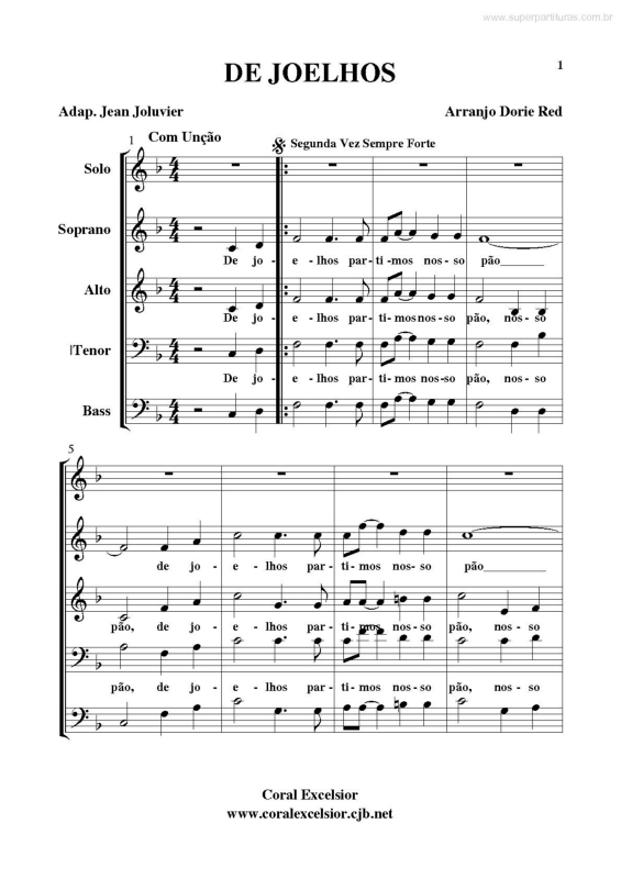 Partitura da música De Joelhos