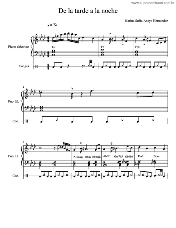 Partitura da música De La Tarde A La Noche